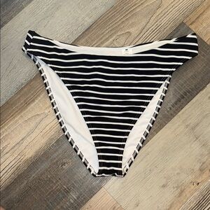 Abercrombie & Fitch Black and White Striped Bikini Bottom